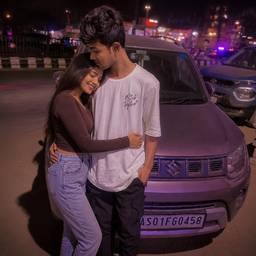 Romantic Night Couple Photo