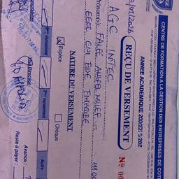French Payment Receipt Edit