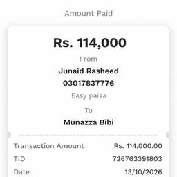 EasyPaisa Payment Receipt Edit