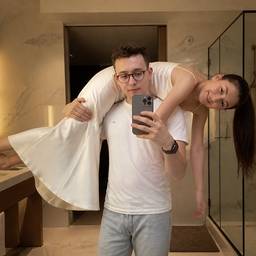 Couple Shoulder Carry Selfie
