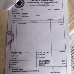Change Date on Receipt