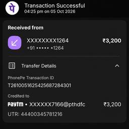 PhonePe Payment Receipt Edit