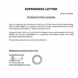 Editable Experience Letter