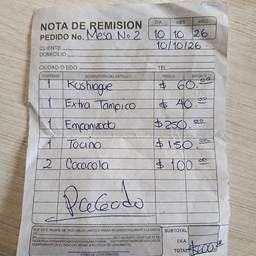 Handwritten Receipt Date Edit