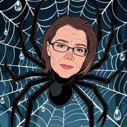 Cartoon Spider Web Portrait
