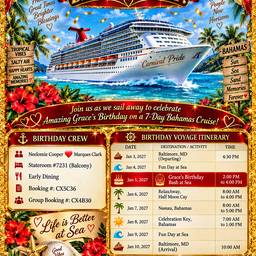 Avant - Affiche de Voyage d'Anniversaire en Croisière