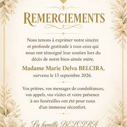 Funeral Thank You Card