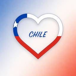 Chile Flag Heart Graphic