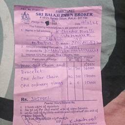 Edit Receipt Handwriting