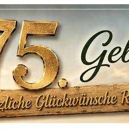 After - Golden 75th Birthday Banner