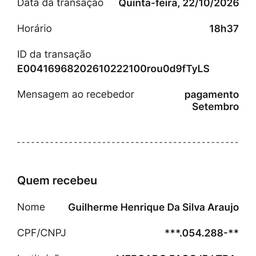 Before - Edited Pix Payment Receipt