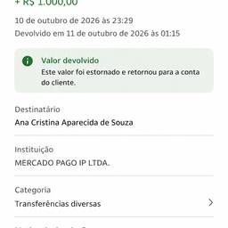 Refunded PIX Receipt