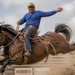 Después - Acción de caballo encabritado en rodeo