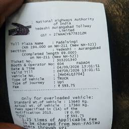 Edit Amount on Receipt