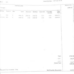 Before - Hotel Bill Amount Edit