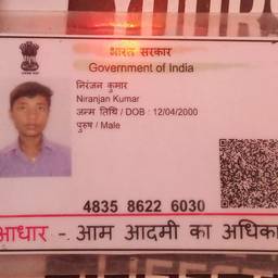 Before - Aadhaar Card Name Change