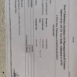 Fee Receipt Date Edit
