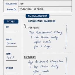 Medical Receipt Slip Edit