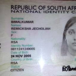 Antes - Editar carnet de identidad sudafricano