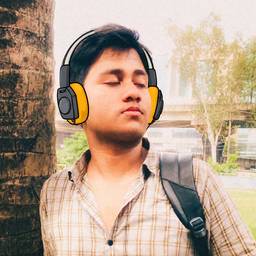 Add Cartoon Headphones to Photo