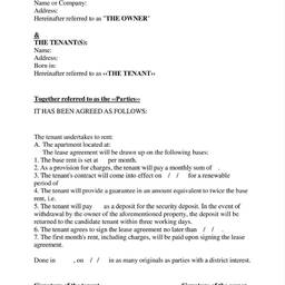Before - Rental Lease Agreement Fill-In