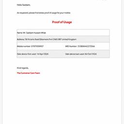 Proof of Usage Date Edit