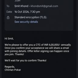 Change Salary in Email Screenshot
