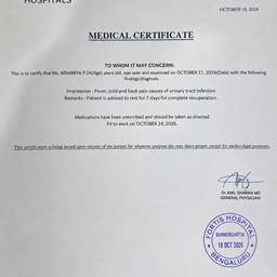 Medical Certificate Stamp