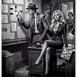 After - Noir Crossword Detective Poster