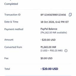 PayPal Receipt Edit