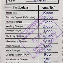 Hostel Fee Receipt Edit