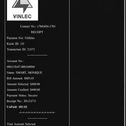 Utility Bill Receipt Edit