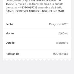 Before - ACH Transfer Receipt Edit