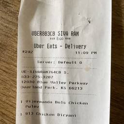 Uber Eats Receipt Edit