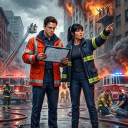 Después - Póster Dramático de Rescate de Incendios