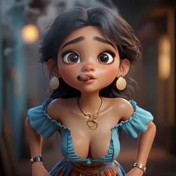 Cartoon Girl Blows Smoke