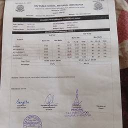 Report Card Marks Edit