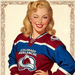 Vintage Pin-Up Hockey Fan