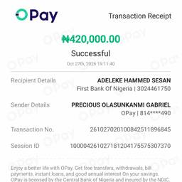 OPay Receipt Amount Edit