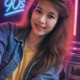 Nachher - Foto-Makeover im 80er 90er Stil