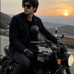 Cinematic Biker at Sunset
