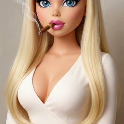 After - Blonde Doll Cigar Portrait