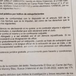 Spanish Legal Notice Text Edit