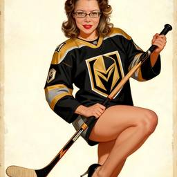 Vintage Pin-Up Sports Portrait