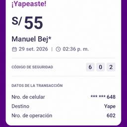 Yape Receipt Code Edit