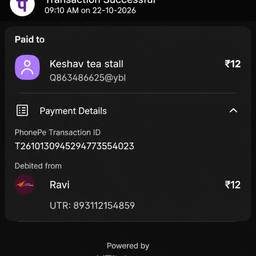 PhonePe Receipt Date Edit
