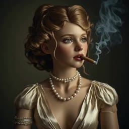 Depois - Retrato de Glamour Vintage com Fumaça