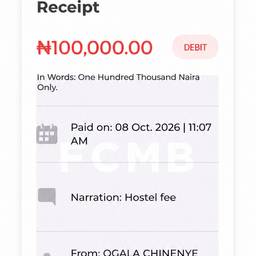 Bank Receipt Amount Edit