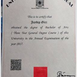 Degree Certificate Edit
