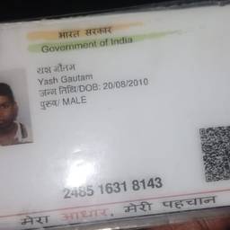 Antes - Editar data de nascimento no cartão Aadhaar